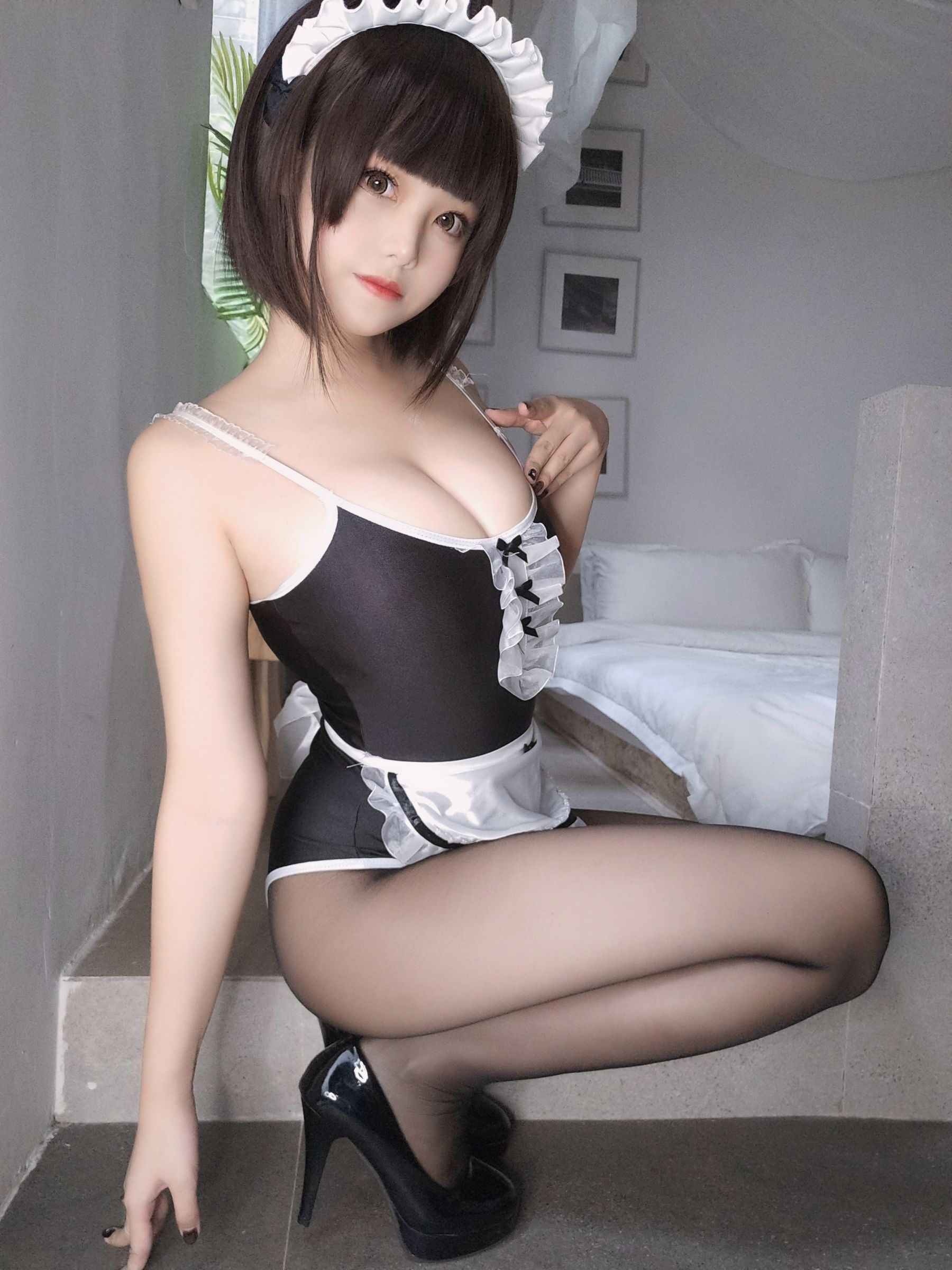 [Cosplay] Cute Miss Sister Honey Cat Qiu - Maid