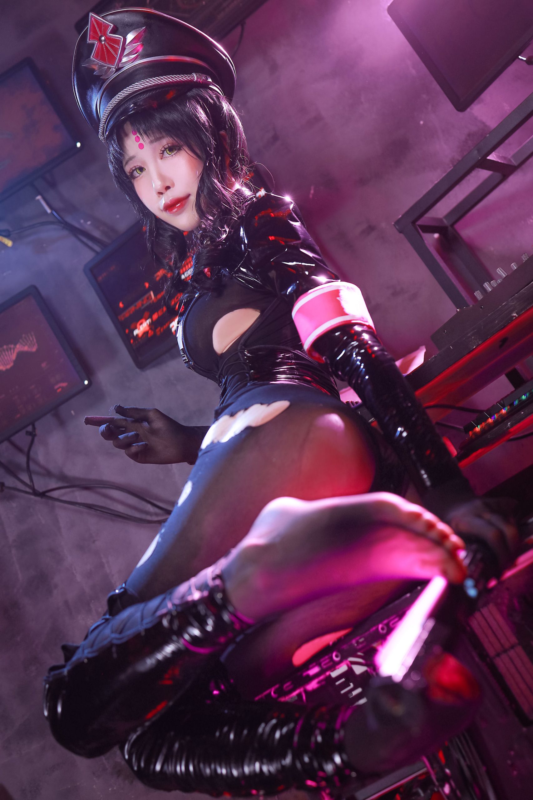 [Cosplay] Anime blogger Shui Miao aqua - Slaughterhouse Qihuang police uniform